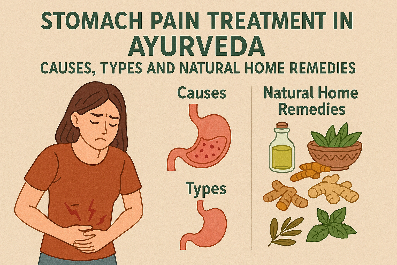 Stomach Pain Treatment in Ayurveda: Causes, Types and Natural Home Remedies